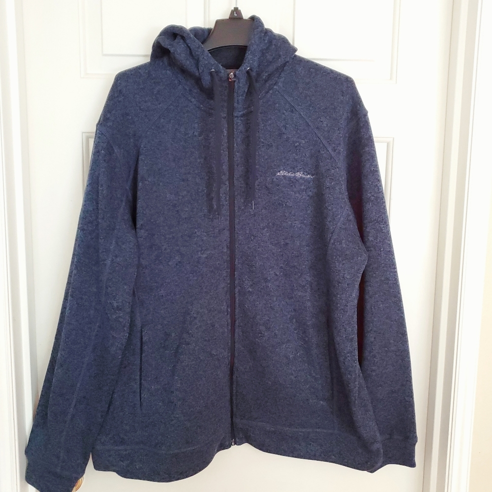 Eddie Bauer Men's Full Zip Hoodie Jacket with pockets Blue Size Extra large